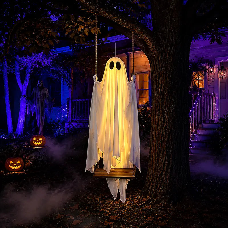 5FT Hanging Ghost Halloween Decor with Lights