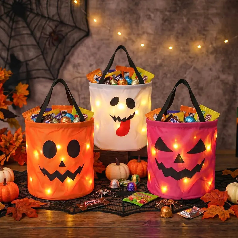 Halloween Candy Bucket with LED Lights