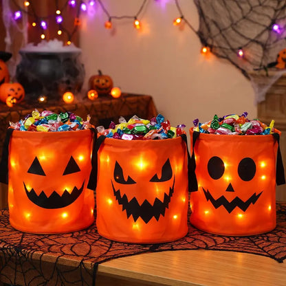 Halloween Candy Bucket with LED Lights