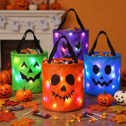Halloween Candy Bucket with LED Lights