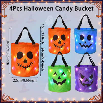 Halloween Candy Bucket with LED Lights