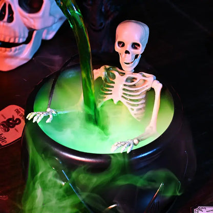 Halloween Cauldron Decor Set – Glow Bottles & Fog Effect