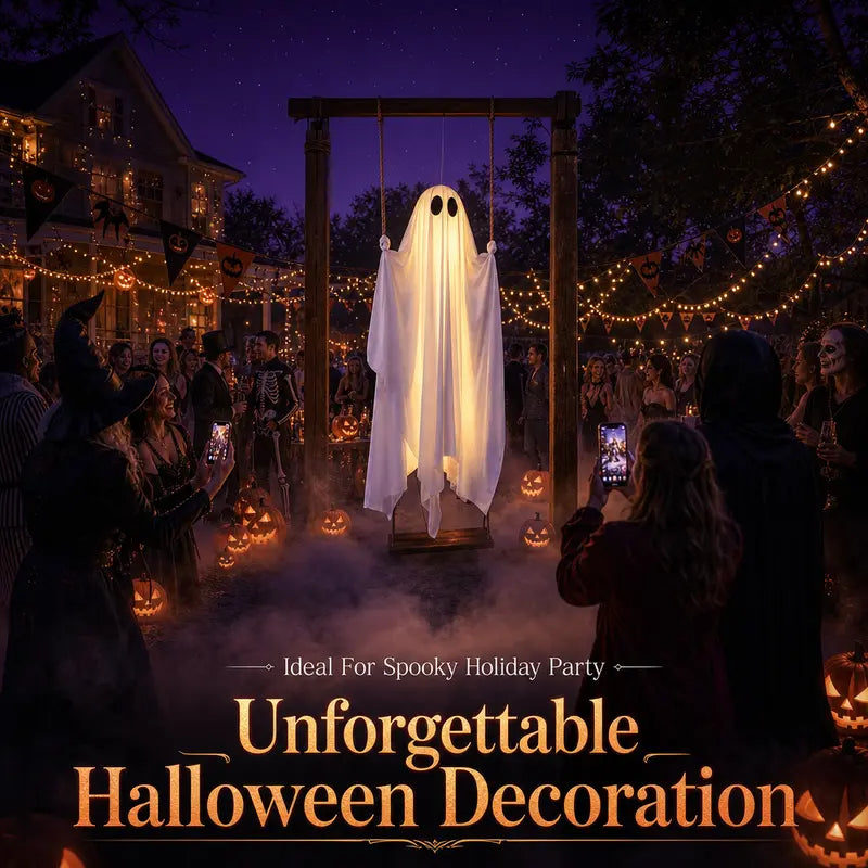5FT Hanging Ghost Halloween Decor with Lights